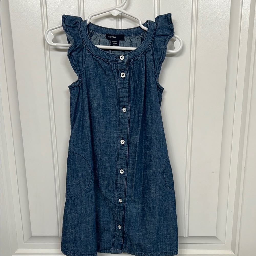 GAP Blue Ruffled Buttoned Sundress
